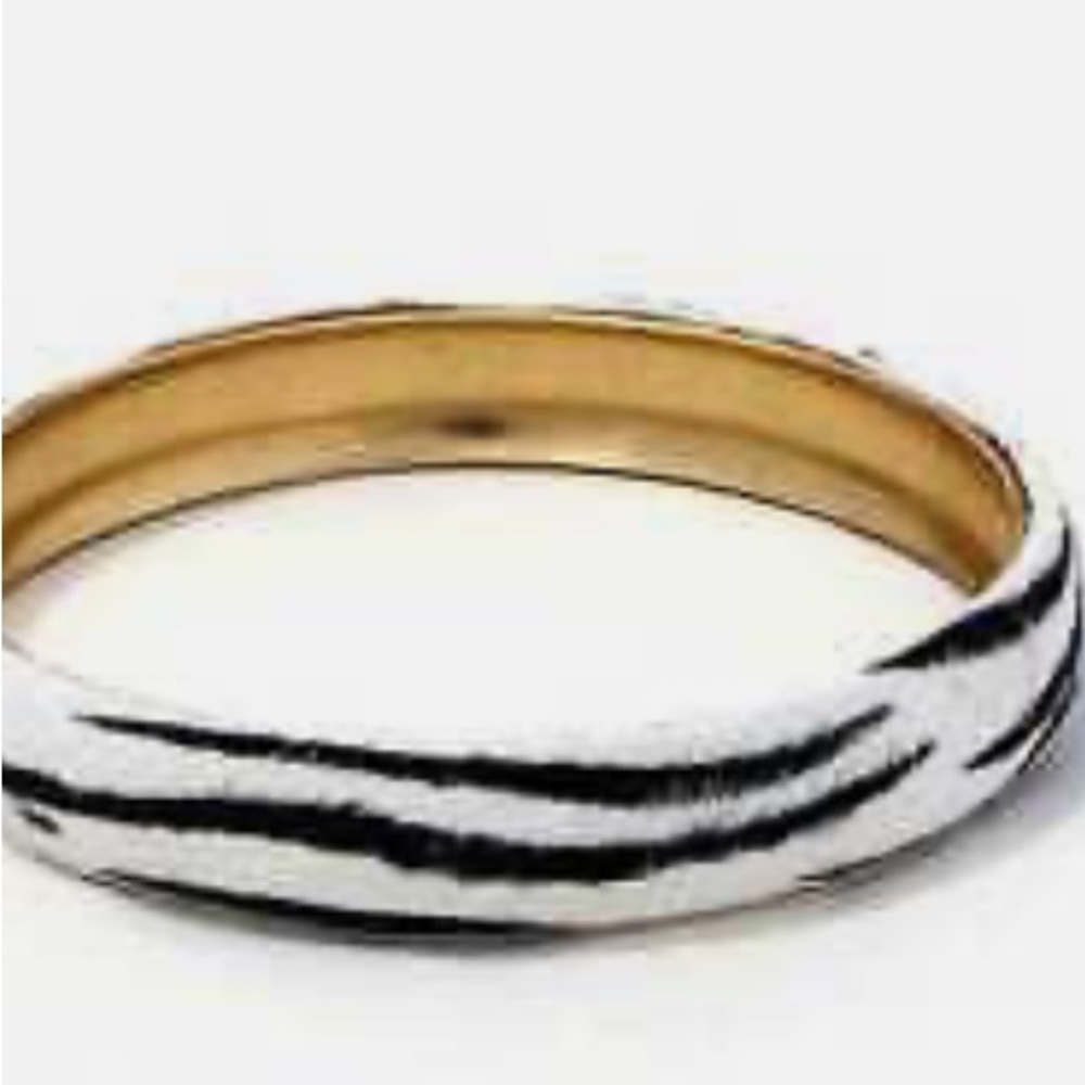 2 Zebra Gold Bangle Bracelets